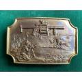 BELT BUCKLE-SOUTH AFRICAN MILITARY MGL 40MM SIX SHOT GRENADE LAUNCHER-MEASURES 80X50 MM