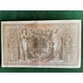 1000 MARK REICHSBSANK NOTE-RED SEAL GERMANY 21 APRIL 1910-BEAUTIFUL BIG NOTE IN VERY GOOD CONDITION