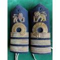 SA NAVY COMMANDERS SHOULDER RANK BOARD PAIR WITH BULLION WIRE