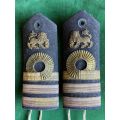 SA NAVY COMMANDERS SHOULDER RANK BOARD PAIR,WITH BULLION WIRE