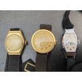 3X LADIES WATCHES SOLD TOGETHER-VOILA SWISS MADE,THE OTHER TWO UNKNOWN-SOLD AS IS