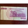 ZIMBABWE 500 MILLION DOLLAR BEARER CHEQUE-USED BUT GOOD CONDITION