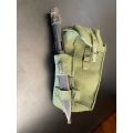 RHODESIAN OLIVE GREEN PATTERN 64 AMMO POUCH WITH BAYONET