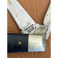 JOSEPH ROGERS POCKET KNIFE WITH SHARPNER AND LEATHER POUCHES-USED BUT GOOD CONDITION-OVERALL LENGTH