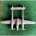 WW2 TRENCH ART OF A P38-ORIGINAL US WW2 ITALIAN CAMPAIGN-CONSTRUCTED FROM AIRCRAFT ALUMINIUM-MEASURE