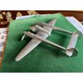 WW2 TRENCH ART OF A P38-ORIGINAL US WW2 ITALIAN CAMPAIGN-CONSTRUCTED FROM AIRCRAFT ALUMINIUM-MEASURE