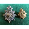 SA POLICE,BRASS HELMET BADGE,WITH ONE COLLAR-S TYPE-WORN 1931-57-LUGS COMPLETE
