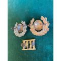 ROYAL MARINES COLLAR BADGE PAIR AND ONE TITLE-WORN FROM 1923-LUGS INTACT