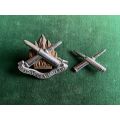 AMMUNITION CORPS BI/METAL CAP BADGE-APPROVED IN 1976- 2X SCREW LUGS- SOLD WITH ONE COLLAR
