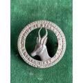 GENERAL SERVICE CORPS CAP BADGE-LARGE WHITE METAL 1940`S-2 LUGS
