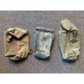 RHODESIAN PATTERN 63,BATTLE USED AMMO AND 1 RADIO POUCH-SOLD TOGETHER-3 OF THEM