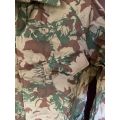 POLICE TASK FORCE 2ND PATTERN CAMO BUSH JACKET-LABELLED AND DATED 1989-MADE BY PROTEA SIZE SMALL BUT