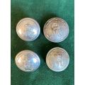 ROYAL NATAL CARBINEERS,WHITE METAL TUNIC BUTTONS-WORN 1902-1936- 4 SOLD TOGETHER