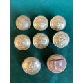 SELECTION OF 8 GILT NAVAL BUTTONS-DIAMETER 25 MM