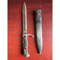 GERMAN S98/05 BAYONET WITH SAW BACK BLADE AND STEEL SCABBARD-BOTH WITH MAKERS MARKINGS-EXTENDED LENG