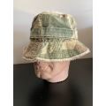 WELL USED,ORIGINAL RHODESIAN CAMO BUSH HAT-SIZE LARGE-INSIDE RING MEASURES 56CM-PIECE OF HISTORY