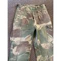 RHODESIAN CAMO TROUSERS SIZE 30 WITH PIPE LENGTH OF 72CM-VOMBAT USED-MISSING 2 BUTTONS