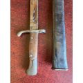 GERMAN 1918 MAUSER BAYONET,MODIFIED BY TURKISH MILITARY-OVERALL LENGTH 37,5CM-BROUGHT BACK FROM AFGH