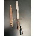 SPANISH 1893-1943 MAUSER BAYONET-BOLA BLADE AND COMES WITH ADAPTER FOR MAUSER RIFLE-OVERALL LENGTH 3