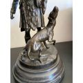 ANTIQUE BRONZE BY JULES MOIGNIEZ A 19TH CENTURY FRENCH SCULPTURE-HE BECOME ILL IN 1869 AND NO NEW MO
