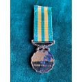 MINIATURE GOOD SERVICE MEDAL-GOLD-1975-30 YEARS-SILVER MARKED