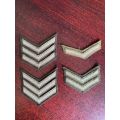 RANK INSIGNIA FOR SERGEANT FOR SERGEANT,CORPORAL AND LANCE CORPORAL-WORN 1970`S-2002