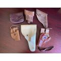 SELECTION OF 6 LEATHER HOLSTERS AND POUCHES-SOLD TOGETHER