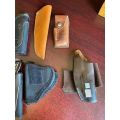 SELECTION OF 7 HOLSTERS AND 2 X KNIFE SHEETS-SOLD TOGETHER