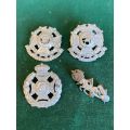 MIXED LOT OF 4 BRITISH COLLAR  BADGES- 3 LUGS MISSING