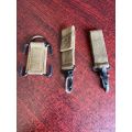 RHODESIAN PATTERN 63 WEBBING CLIPS-3 SOLD TOGETHER- 1 HAS MAKERS STAMP