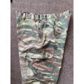 BATTLE WORN-ORIGINAL PORTUGUESE LIZARD PATTERN,CAMO TROUSERS-SIZE 32-PIPE LENGTH 73CM-USED BUT GOOD-