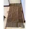 SADF PERIOD MILITARY ISSUE-GROUND SHEET CAN ALSO BE USED AS STRETCHER-MEASURES 180X90 CM-GOOD CONDIT