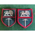 RHODESIAN ARMY FORMATION PATCH PAIR-EMBROIDERED