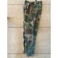 RHODESIAN CAMO TROUSERS-SIZE 30 PADDED BACK SIDE-PIPE LENGTH 70 CM-BATTLE USED BUT GOOD CONDITION-AL