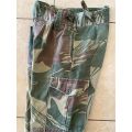 RHODESIAN CAMO TROUSERS-SIZE 30 PADDED BACK SIDE-PIPE LENGTH 70 CM-BATTLE USED BUT GOOD CONDITION-AL