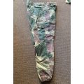 RHODESIA CAMO,TROUSERS,SIZE 32 TO 33-PLEASE LOOK AT MEASUREMENTS-PIPE LENGTH OF 72 CM-USED BUT GOOD