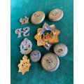 OLD POLICE BADGES AND BUTTONS-MIXED LOT OF 10 ITEMS-SOLD TOGETHER
