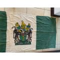 RHODESIAN FLAG-MEASURES 1,9 X 0,9 M-USED BUT GOOD-STITCHED PANELS-ONE SIDED-NO MAKERS LABEL