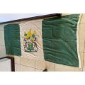 RHODESIAN FLAG-MEASURES 1,9 X 0,9 M-USED BUT GOOD-STITCHED PANELS-ONE SIDED-NO MAKERS LABEL