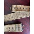RHODESIAN PATTERN 62 WEBBING BELT-EXTENDED LENGTH 106 CM-WELL USED-BRASS RINGS AND BUCKLES