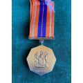 SADF PRO PATRIA MEDAL-EARLY 1ST TYPE WITH SWIVEL SUSPENDER AND LOW NO. MADE BY METAL ART ENAMEL-ROUN