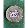 RHODESIAN ARMY PLATOON SERGEANT RANK BADGE-RIGHT FACING ARM RANK BADGE-WHITE EMBROIDERED ON OLIVE GR