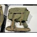RHODESIAN MILITARY ISSUE BACKPACK WITH METAL FRAME AND SLEEPING BAG COVER-LOOKING AT THE LOGO ON THE