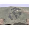 RHODESIAN MILITARY ISSUE BACKPACK WITH METAL FRAME AND SLEEPING BAG COVER-LOOKING AT THE LOGO ON THE