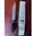 BRITISH L 1A 3 BAYONET FOR THE SA 80 RIFLE WITH CEREMONIAL WHITE POLY PROPYLENE FROG-THE BAYONET SHO