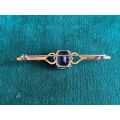 9CT YELLOW GOLD TIE PIN WITH BEAUTIFUL RHINESTONE/STONE-TOTAL LENGTH OF PIN 60 MM-TOTAL WEIGHT 4,8G