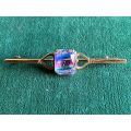 9CT YELLOW GOLD TIE PIN WITH BEAUTIFUL RHINESTONE/STONE-TOTAL LENGTH OF PIN 60 MM-TOTAL WEIGHT 4,8G