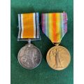 WW1 PAIR-BOTH NAMED TO PTE W.A. COMLEY 1ST S.A.I.