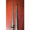 1907,BAYONET FOR .303 RIFLE MADE BY SANDERSON-COMES WITH SCABBARD,BOTH IN GOOD CONDITION-SAP MARKING