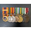 FULL SIZE BORDER WAR PERIOD,MOUNTED MEDAL SET-THE PATRIA WITH SWIVEL SUSPENDER AND CUNENE BAR